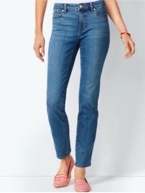 NWT Talbots Flawless Straight Leg Blue Jeans Size 14